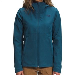 The North Face TNF rain repellent teal fleece-lined jacket XS